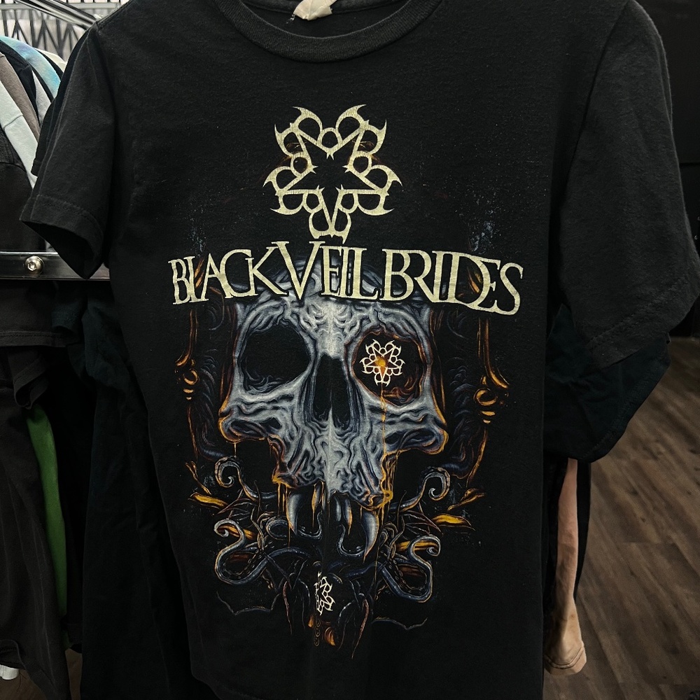 Black Veil Brides Skull Tour Tee | Men’s Medium Black Band Shirt | Pre-Washed
